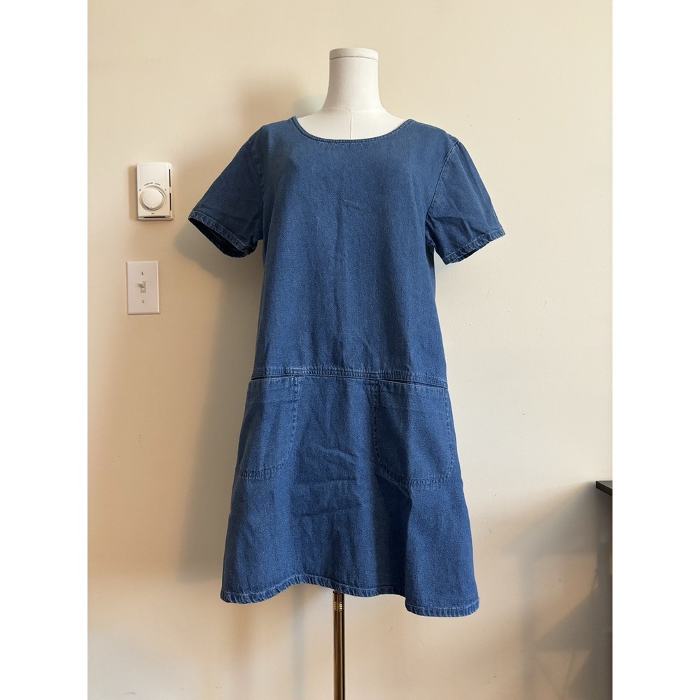 Vintage Blue J 2000s Y2K Women's Medium Denim Dress Thick All Seasons Everyday